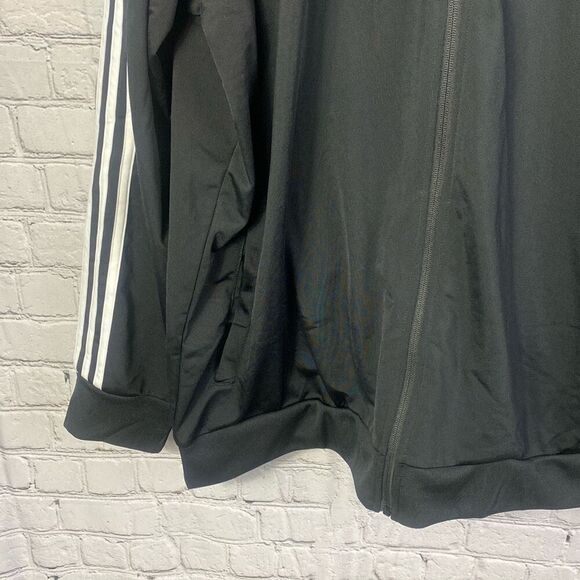 Adidas Classic Black White Stripe Full Zip Warm Up Jacket Size 2 XL    294 - Picture 3 of 7